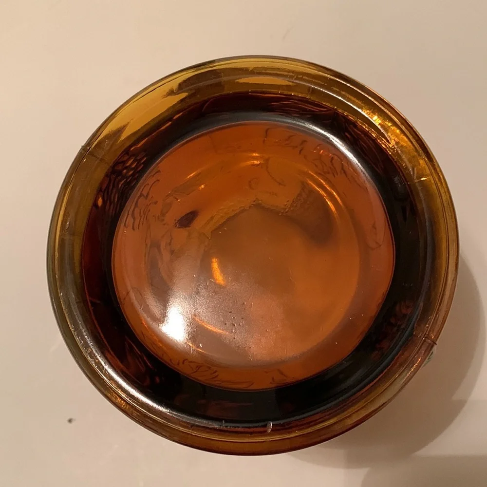 Vintage Amber Carnival Glass Wine Holder
